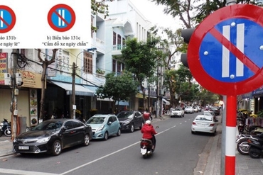 Biển báo cấm đỗ xe ngày chẵn lẻ